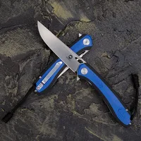 D2 Tool Steel Folding Pocket Knife with Clip G10 Handle EDC Knives for Peeler Tactical Defensive Cutter Hunting Outdoors  Tool 2