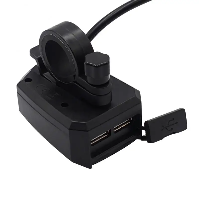 Зарядное устройство на руль мотоцикла 5V 2.4A водонепроницаемое двойное USB зарядное устройство с переключателем 10 V-80 V