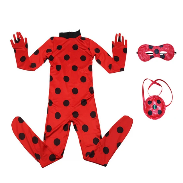 Christmas Fancy Lady Girls Costumes Bug Easter Cosplay Jumpsuit Black cat Children Spandex Costumes Bug for Kids Suits Wig Bag A5-3PCS