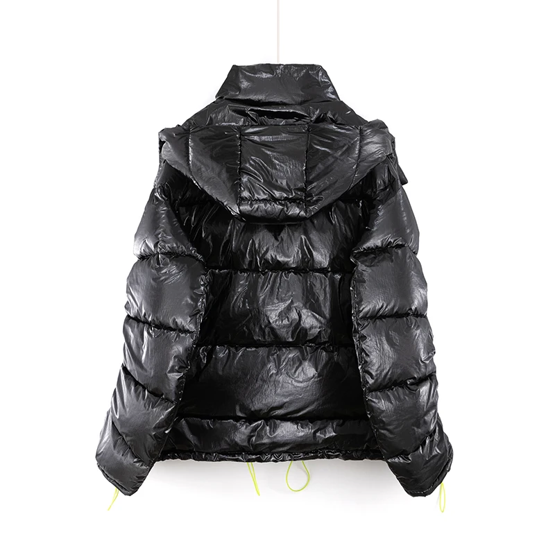 Зимняя куртка женская парка abrigos mujer invierno корейские модные черные куртки пальто с капюшоном Женская дутая куртка уличная одежда