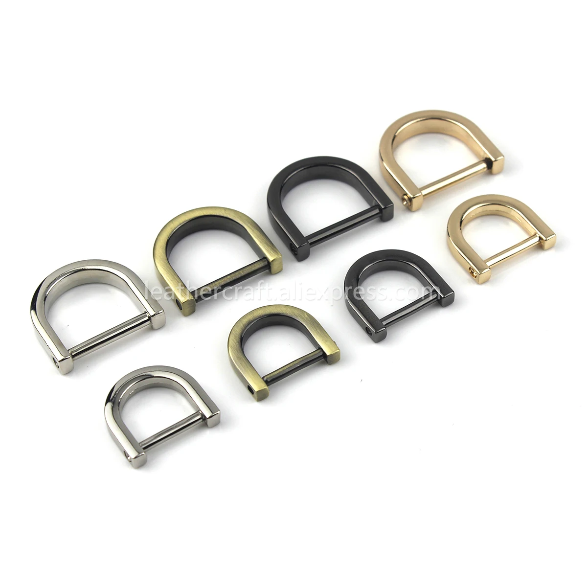 1pcs Metal Detachable removable open screw D Ring buckle shackle clasp for Leather Craft Bag strap belt handle shoulder webbing