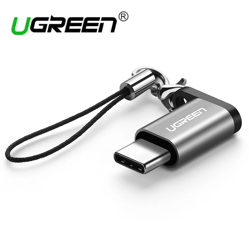 Ugreen otg type c adapter micro usb to usb c adapter charging cable converter for Samsung s9 huawei oneplus xiaomi usb c adapter - Цвет: Gray add Lanyard