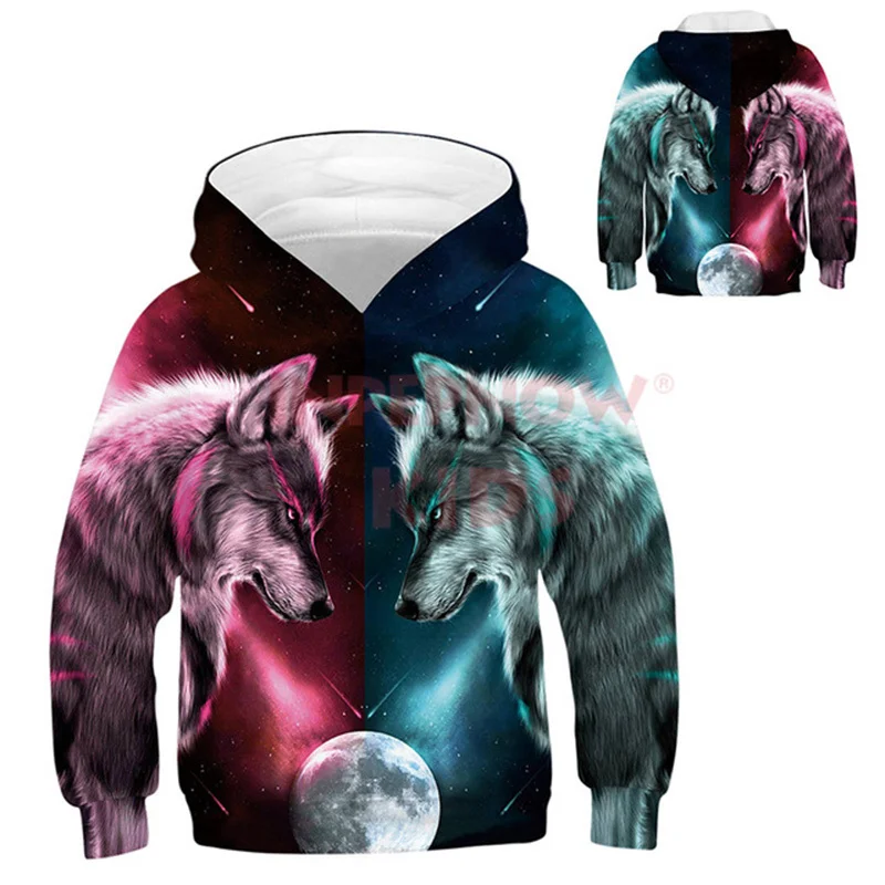 2022 New Boys Clothing Animal Lion Hoodie 3D Printing Hoodie Fashion Kids Clothing Kids Hoodie Sweater 4-14 Years Old children's sweatshirts