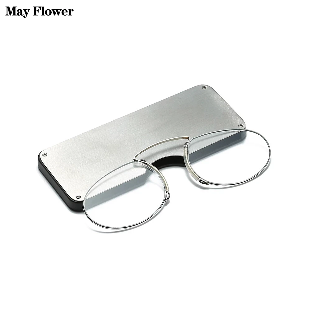 Sighttoo Randlose Schaum Lesebrille Mini presbyopie Nase Clip Für Männer Frauen Pince-Nez Tragbare Lupe Oval Mit Fall + 1 + 2.