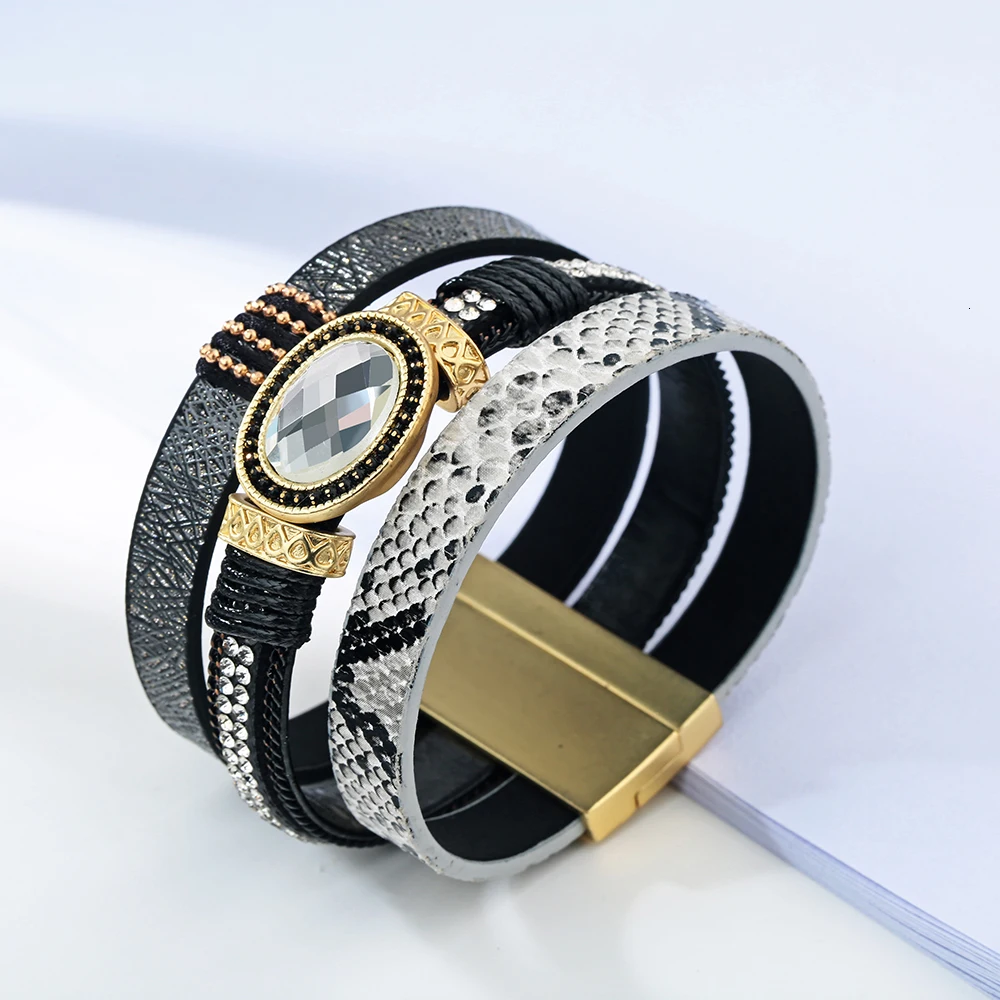 Модные витые браслеты и браслеты для женщин и мужчин ювелирные изделия Pulseira Masculina кожаный браслет с магнитной застежкой браслет бижутерия