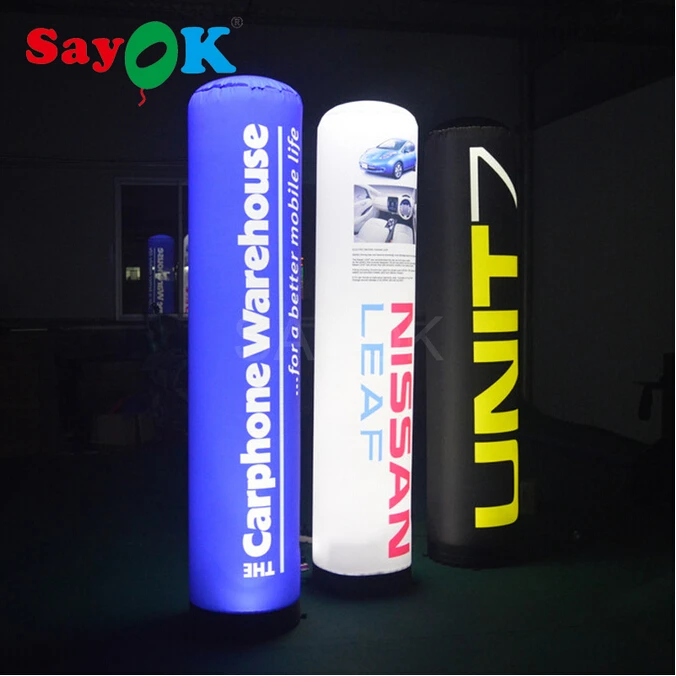 Sayok Индивидуальные надувная колонна трубка светодиодный столбик светодиодный трубки светится в темноте с светодиодный свет для мероприятий, рекламная акция