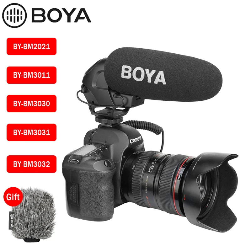 Микрофон BOYA для камер Canon Nikon Sony DSLR видеокамеры интервью с микрофоном