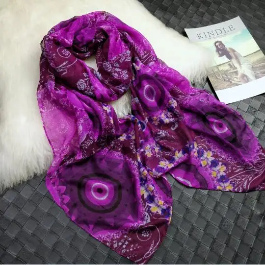 Роскошный брендовый женский летний шарф, испанская Цветочная шаль, женские шарфы с принтом - Цвет: 154