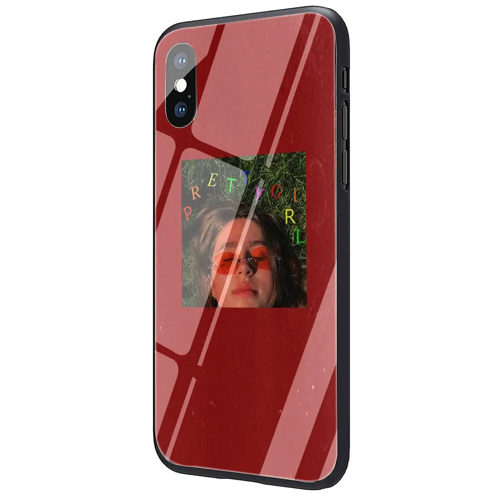 G9 EWAU модный billie eilish логотип Чехол из закаленного стекла для телефона для iphone 5 5s SE 6 6s 7 8 plus X XR XS 11 pro Max - Цвет: G9