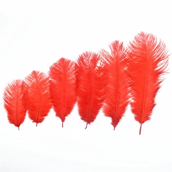 

Red Ostrich Feather Decor 15-70cm/6-28" Ostrich Feathers for Crafts Plume Decoration Plumas Carnaval Craft Wedding Clothes Pluma