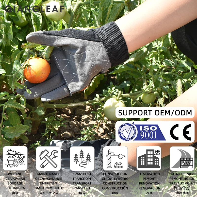  Microfiber Gloves Driver Working Gloves Stretchable Wrist Tough Cow Leather Work Glove For Driver Driving Truck 3-Pair 6490