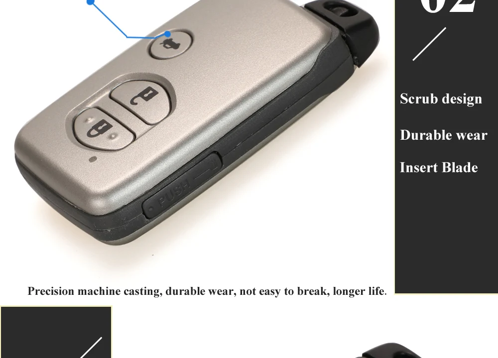 Keyforkess 3 BTN di KeylessGo Entry A Distanza di Chiave Dell'automobile Per Toyota Landcruiser Prado F433 A433 Camry Corona 0140 3370 5290 315/433MHz - H2fd3466de2a4498caf44d4a5186a9db55