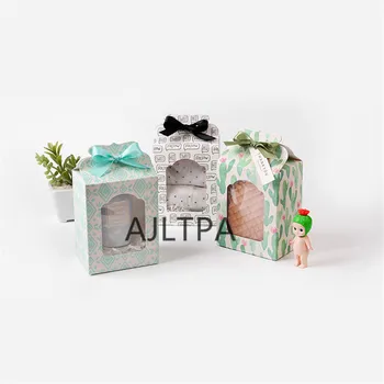 

200pcs/lot Paper Box Transparent PVC Window Soap Boxes Jewelry Gift Packaging Box Wedding Favors Candy Box CT0322