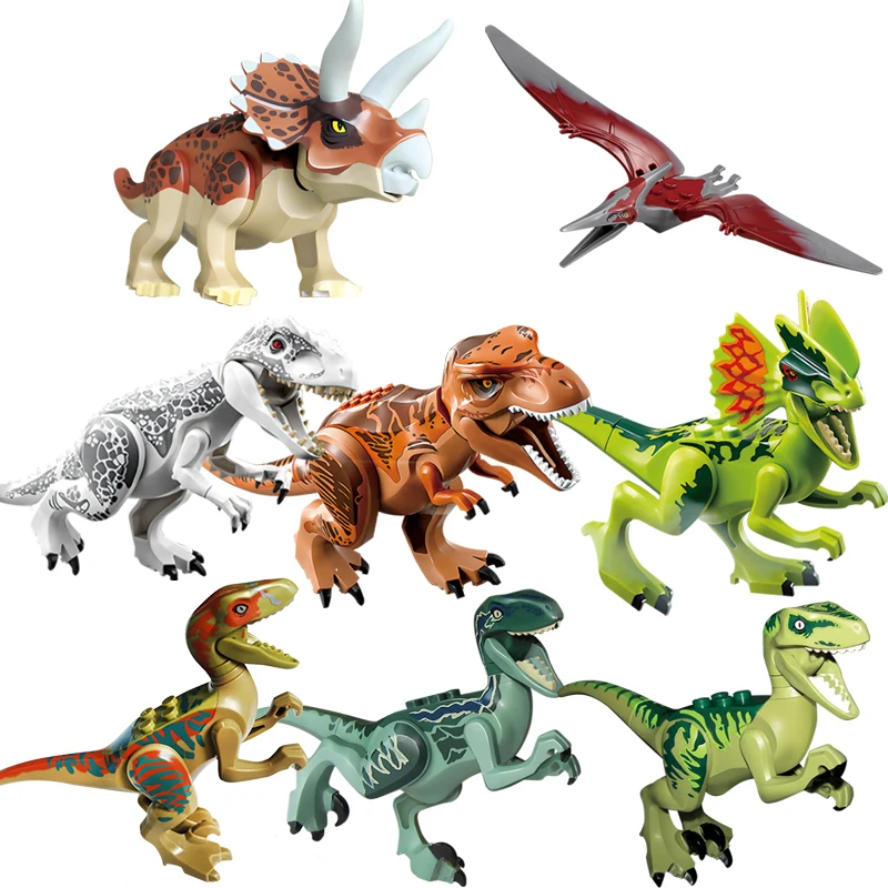 Animals Jurassic Dinosaur World Triceratops Velociraptor Rex Assembles  Figure Building Blocks Bricks Toys For Children - AliExpress Đồ chơi & sở  thích
