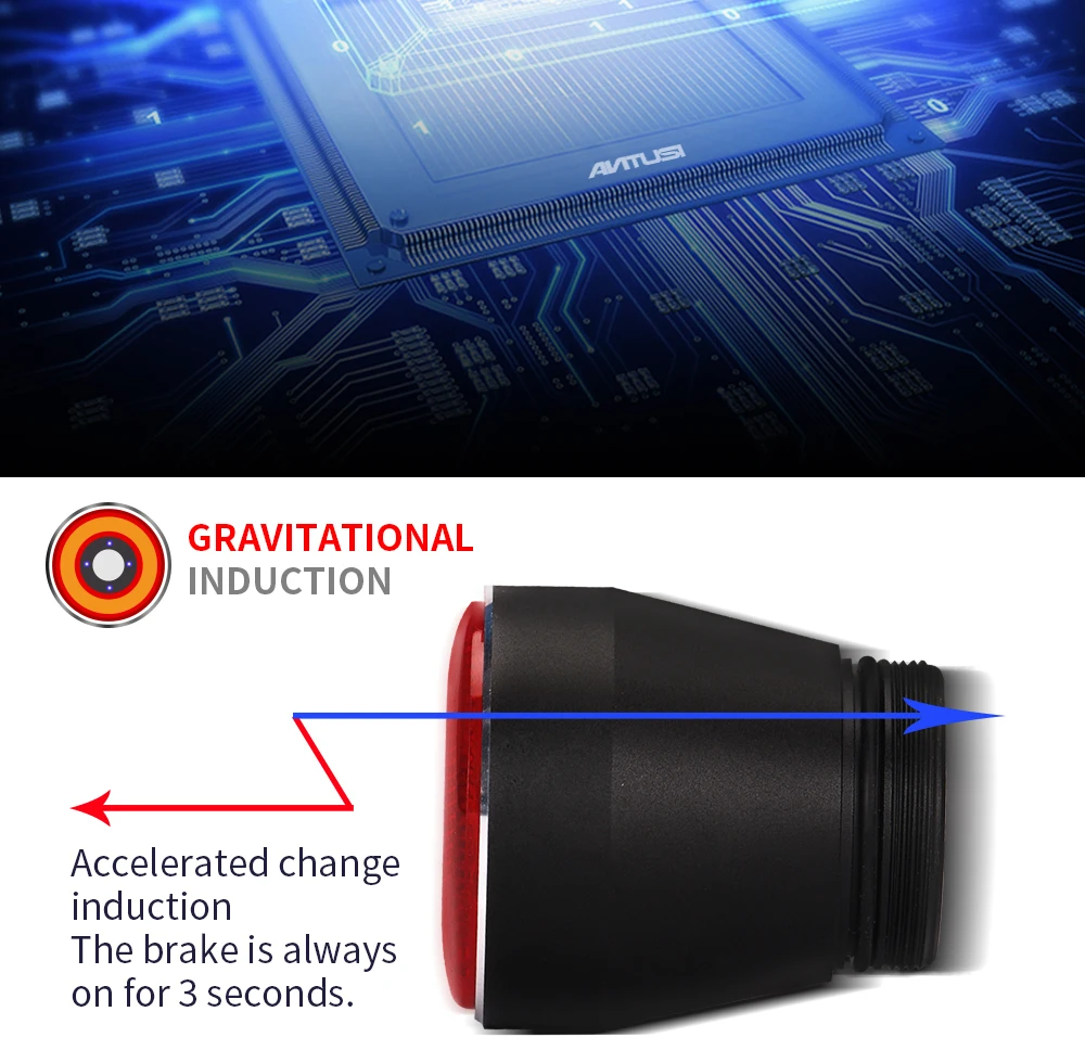 Bicycle Taillights Intelligent Brake Sensor Taillights MTB/ Road Bike Rear Bicycle Rear Light USB Brake Tail Light 6-20 Hours