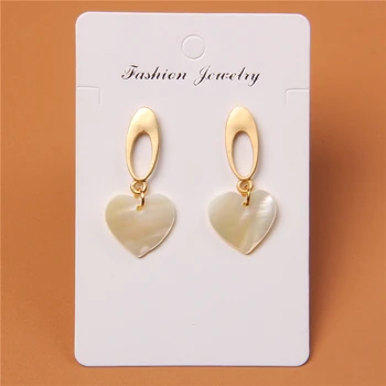 

Fashion Heart Shape Earrings Natural Shell Earrings Mother of Pearl Shell Drop Earrings For Women Jewelry Shell Eardrop Gift