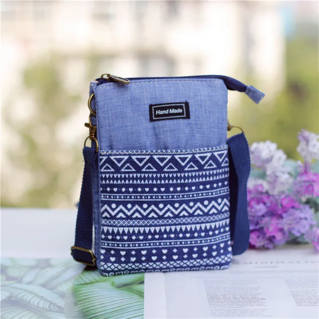 Women Leaf Large Screen Mobile Phone Bag  Capacity Canvas Messenger Bag Ladies Shoulder Bag 31