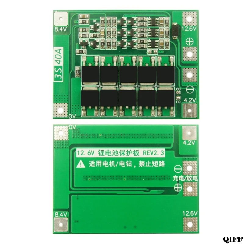 3S 40A литий-ионная батарея зарядное устройство Lipo ячеечный модуль PCB плата защиты BMS для сверлильного двигателя 12,6 в с балансом