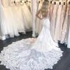 Lover Kiss Mermaid Wedding Dress 2022 Vestidos de noiva Plus Size Bridal Gowns Long Train V Neck Spaghetti Straps Häämekot ► Photo 2/4