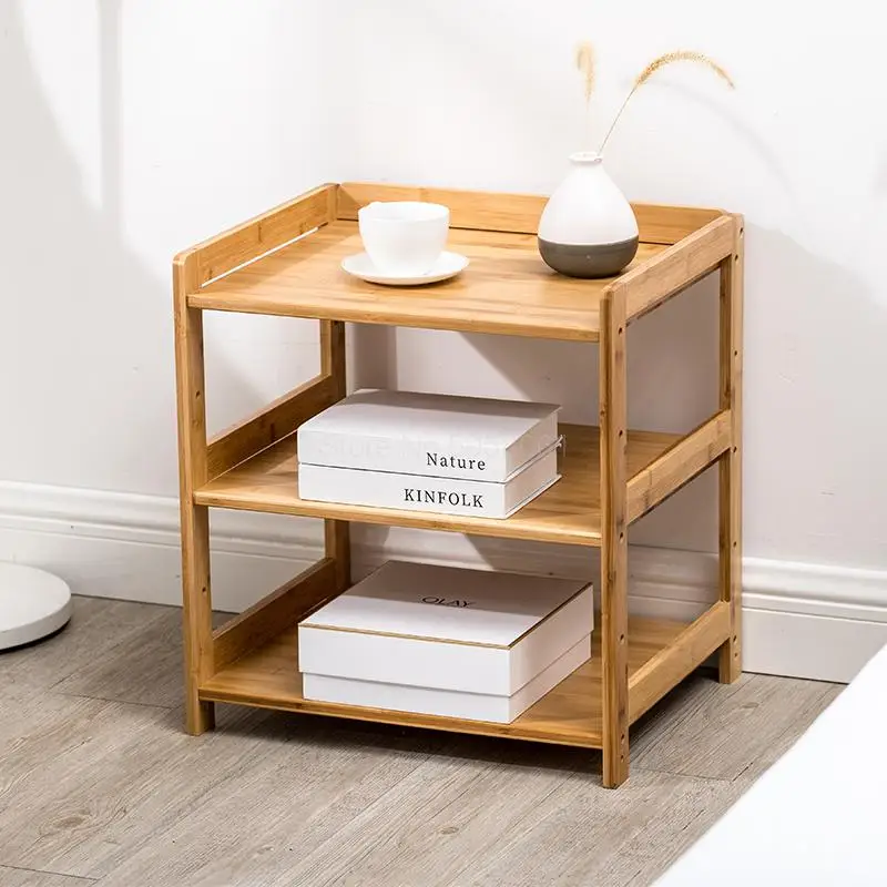 Uso Versatile Come Snack Bedside Table,Bamboo Bedside Shelf con Gestione dei Cavi,Facile Assemblaggio Organizzatore per Letti A Castello E Dormitorio-Legna