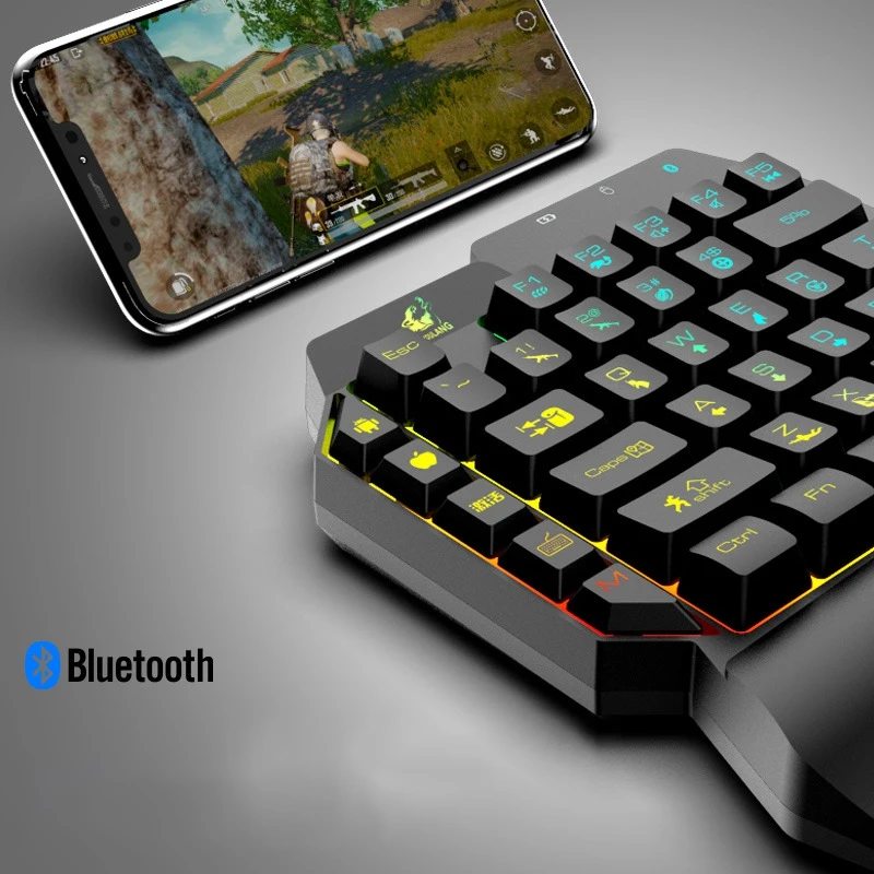 Stylish Personality Wired One-Handed Gaming Keyboard with LED Backlight 39-Key Membrane Keyboard