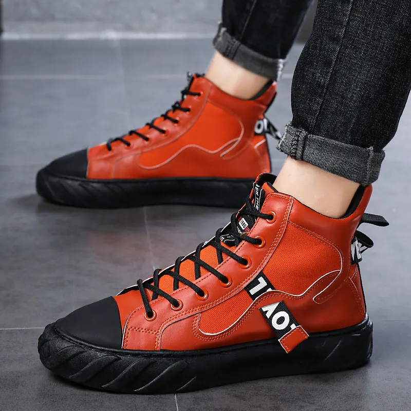 

boots men 2019 autumn winter sneaker new fashion trend ankle lace up shoes botas hombre