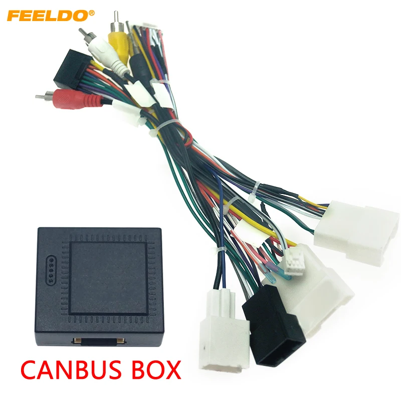 FEELDO автомобильный аудио Android 16PIN адаптер кабеля питания с коробкой Canbus и USB для Toyota