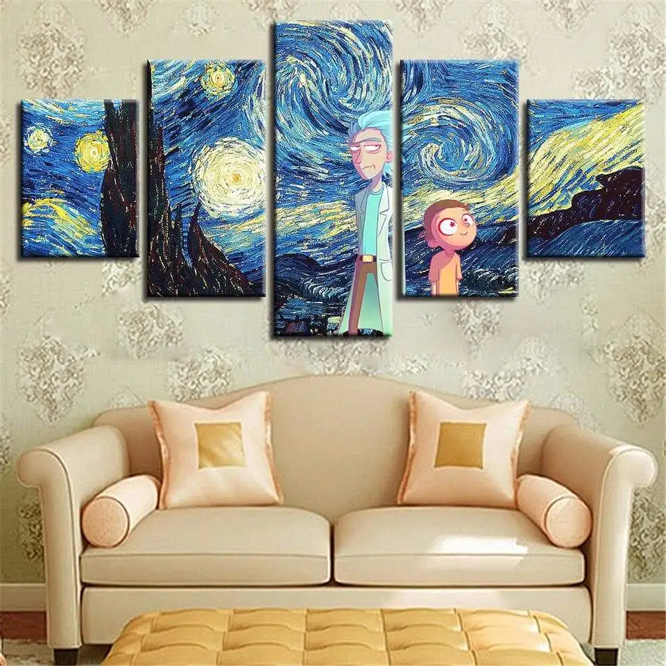

Modern And Interesting Cartoon Rick And Morty Art Posters Home Living Room Bedroom Children's Room Wall Decoration Painting