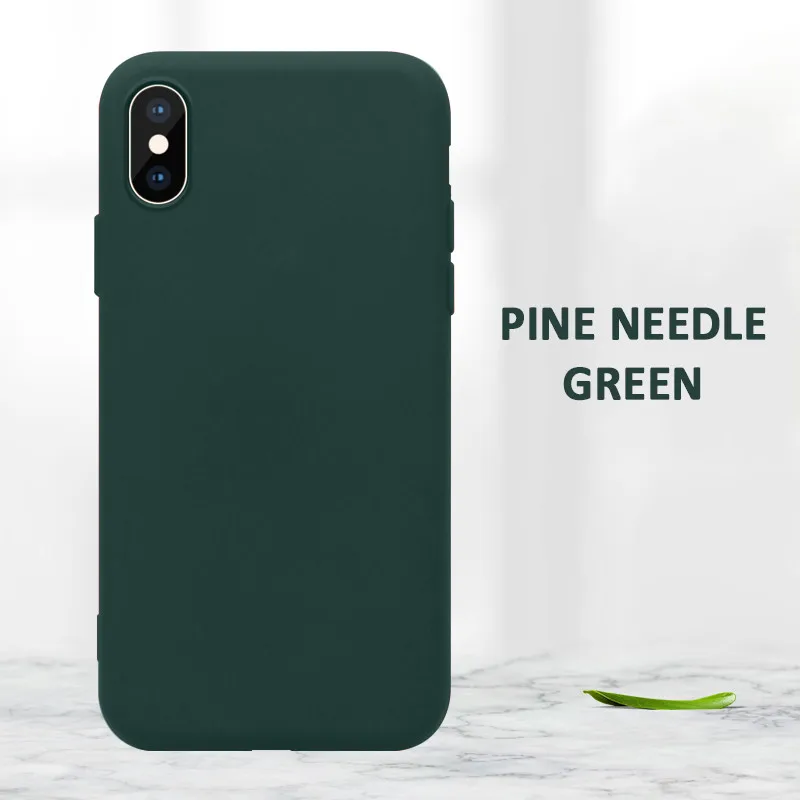 Pine Green Официальный жидкий силиконовый чехол для телефона для iphone 11 7 8X6 6S Plus чехол для iphone XR XS 11 Pro MAX чехол с логотипом capa - Цвет: Pine Green