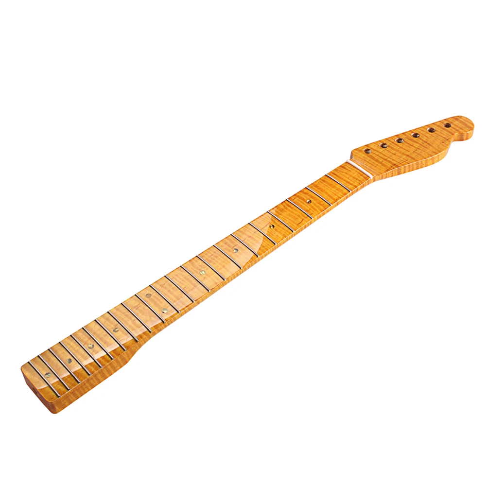 

GS39 GS40 21 Fret Tiger Flame Maple Guitar Neck Replacement Guitar Neck for TL Electric Guitar