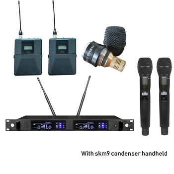 شراءLeicozic QLX-24D ميكروفون مزدوج أنظمة لاسلكية سماعة ميكروفون ولافالير هيئة التصنيع العسكري والمكثف اليدوي ميكروفونو مكثف