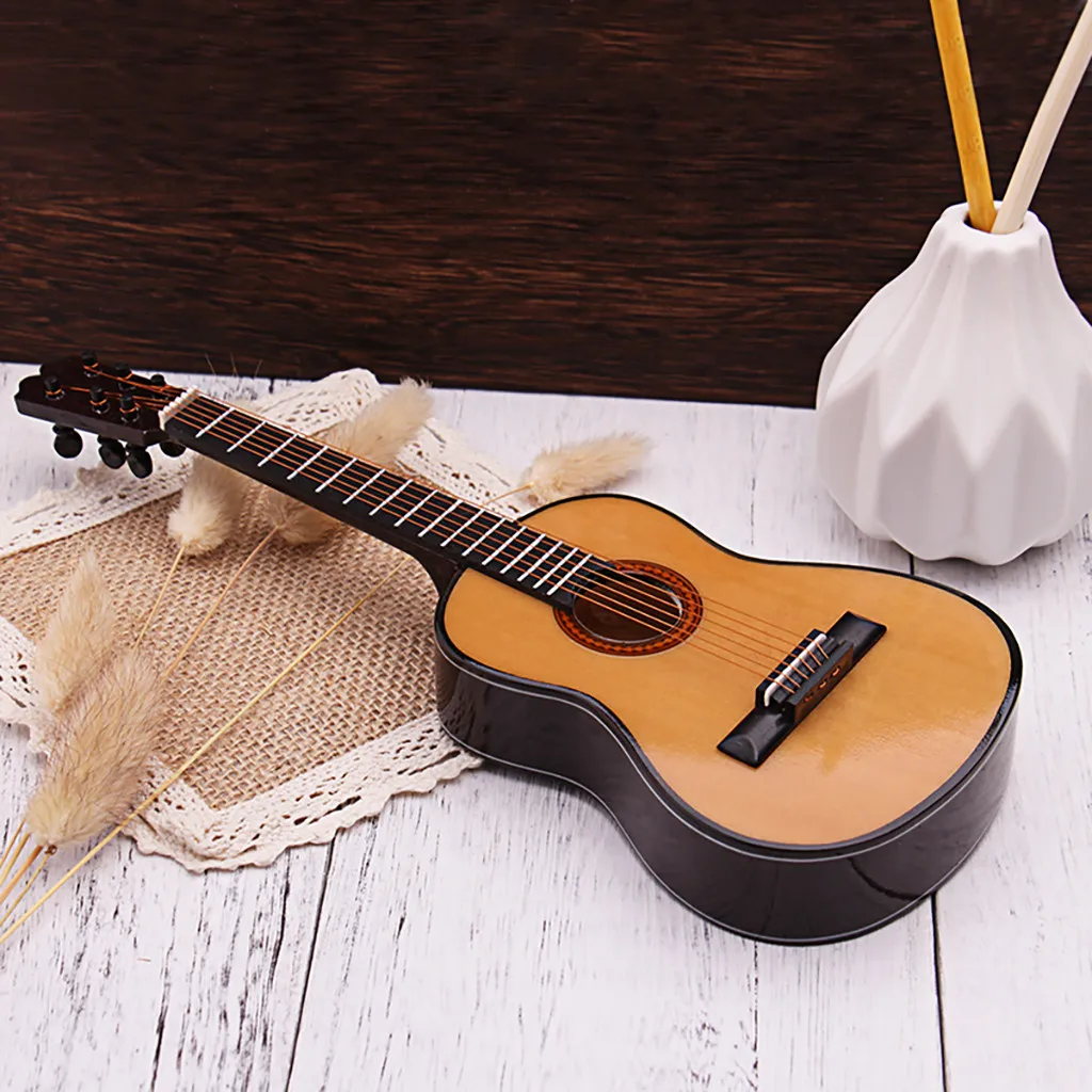 10 см масштаб классическая деревянная цветная Модель гитары DIY декорации Аксессуары Лучший обучающий подарок детские игрушки brinquedos игрушки