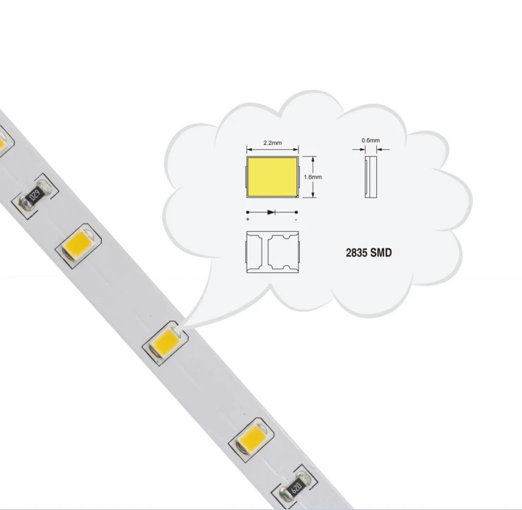 [Seven Neon] DC24V 12W 22-24LM/led 60led/M Белый/теплый белый/натуральный белый сильный яркий светодиодный SMD 2835 Гибкая светодиодная smd лента
