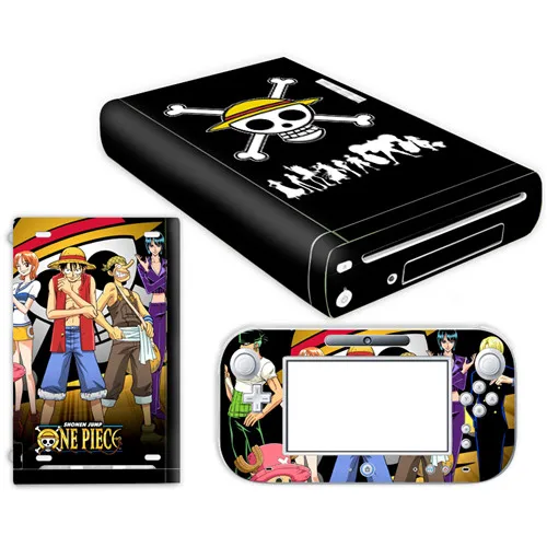 Аниме one piece Luffy стикер кожи для nintendo wii u консоль крышка с пультами контроллер скины для геймпад для nintendo wii u наклейка - Цвет: YS-WIIU-0071