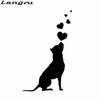 

Langru 9.8X16CM Personality Style Dog Hearts Pet Decorative Vinyl Graphics Decals Car Stickers Accessories Jdm