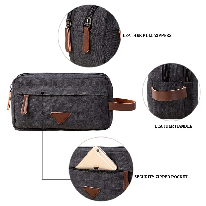 Men Women Clutch Bag Toiletry Kit Cosmetic Organizer Makeup Box Beauty Case Canvas Travel Wash Bag
