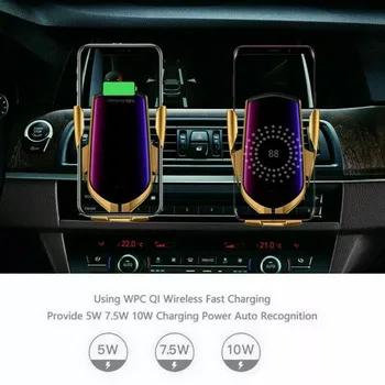 

Wireless Automatic Clamping Smart Sensor Car Phone Holder and Charger 10W 2 in 1 New Version