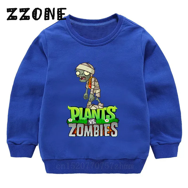Children's Hoodies Kids Plants Vs Zombies Funny Cartoon Sweatshirts Baby Cotton Pullover Tops Girls Boys Autumn Clothes,KYT2404