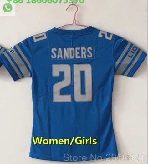A+++ качественная женская футболка 9 Matthew Stafford 15 Golden Tate 20 Barry Sanders jersey Detroit - Цвет: for women