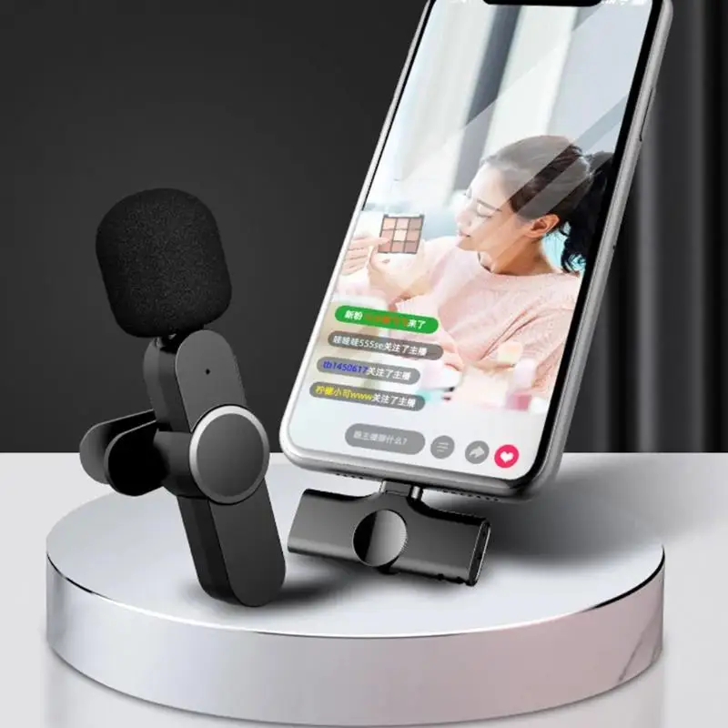 Wireless Lavalier Microphone Portable Audio Video Recording Mini Mic for iPhone Android live broadcast gaming Phone Microfonoe