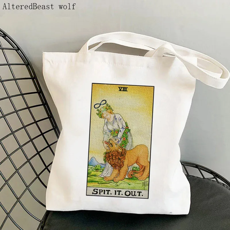 Women Shopper bag Dusk in the city Tarot Kawaii Bag Harajuku Shopping Canvas Shopper Bag girl handbag Tote Shoulder Lady Bag