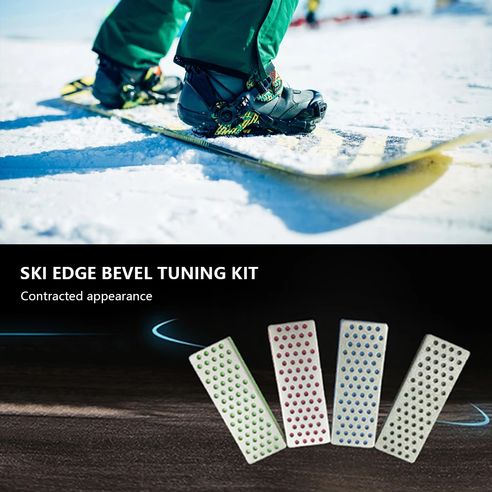 4×Snowboard Ski Polish Kantenfasen-Tuning-Kit Verschleißfeste Kantenpflege-Kit 
