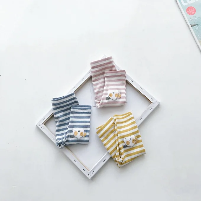 Mini Babe City/детская одежда; сезон весна-осень; брюки с героями мультфильмов для младенцев; универсальные детские леггинсы в полоску