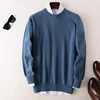 Autumn Winter New 100%Pure Wool Sweater Men's O-Neck Warm Plus Size Pullover Pure Color Loose Cashmere Knit Casual Base Shirt 4