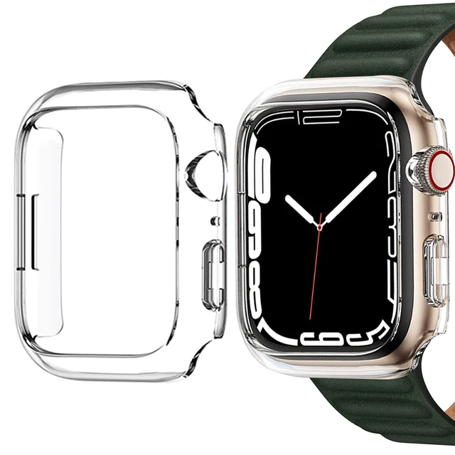 Cover for Apple Watch  45mm 41mm  44mm  40mm 42mm 38mm Shock-Proof Resist Bumper Protective Case for iWatch SE 7 6 5 4 3 2 1 Transparent