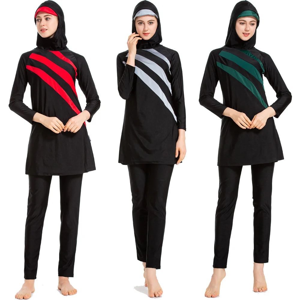 S-6XL размера плюс Burkini мусульманские купальники для женщин пляжный купальный