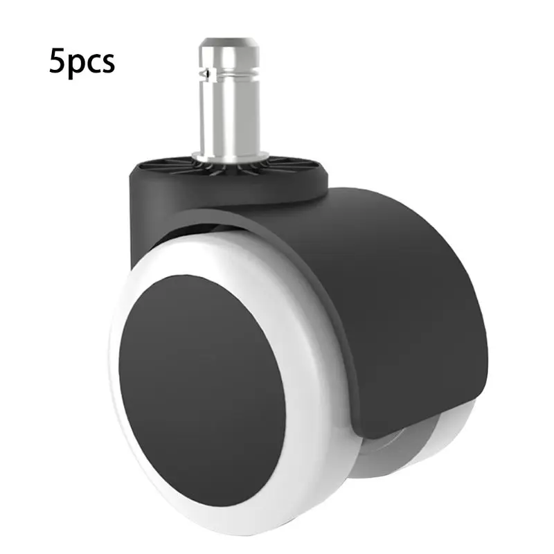 Черный 5 шт. Slipstick 2 дюймов напольная защита резиновое офисное кресло колесики стандартный размер стволовых роликов - Цвет: Черный