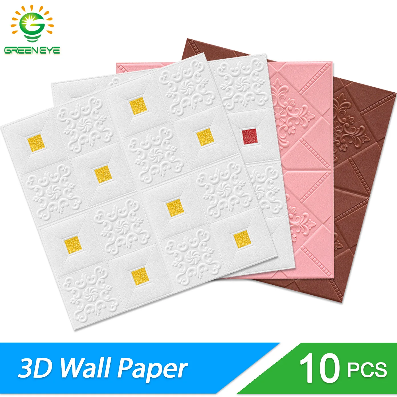10pcs 3D Stereo Wall paper Self adhesive waterproof Ceiling Panels Home