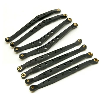 

8Pcs/Set Aluminum Alloy Upper Lower Suspension Links Linkage Set for 1/10 Axial WRAITH RC Crawler 3 Colors Available,Black