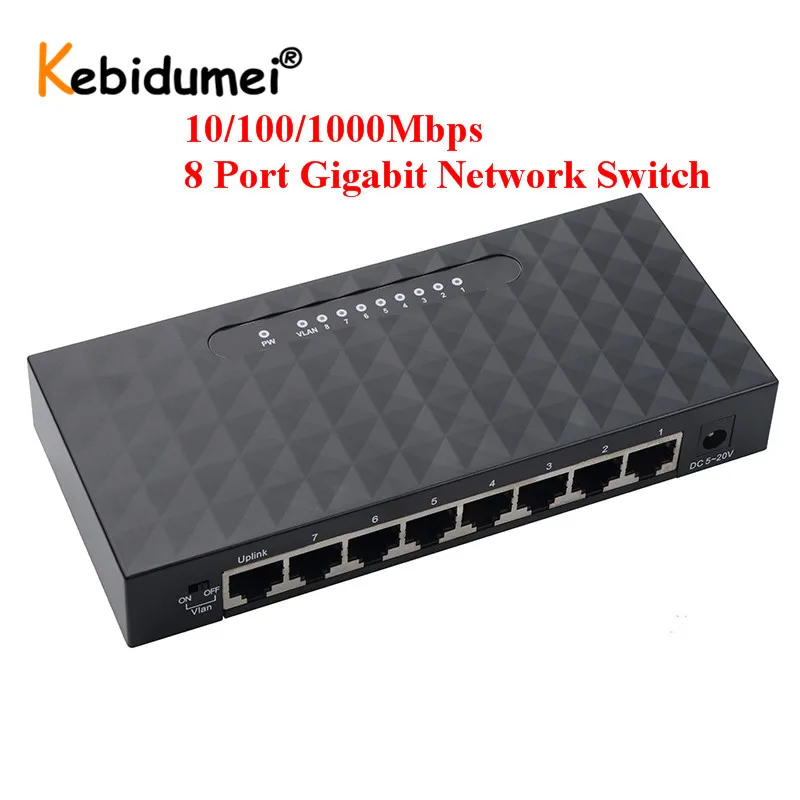 8-портовый гигабитный сетевой коммутатор 100M/Gigabit Ethernet RJ45 Lan концентратор высокая